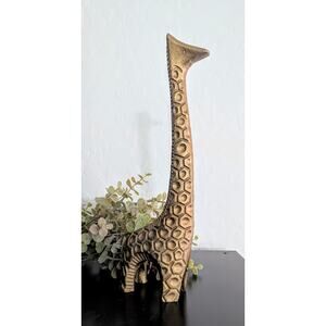 Brass Giraffe 12" Tall Sculpture MCM Stylized